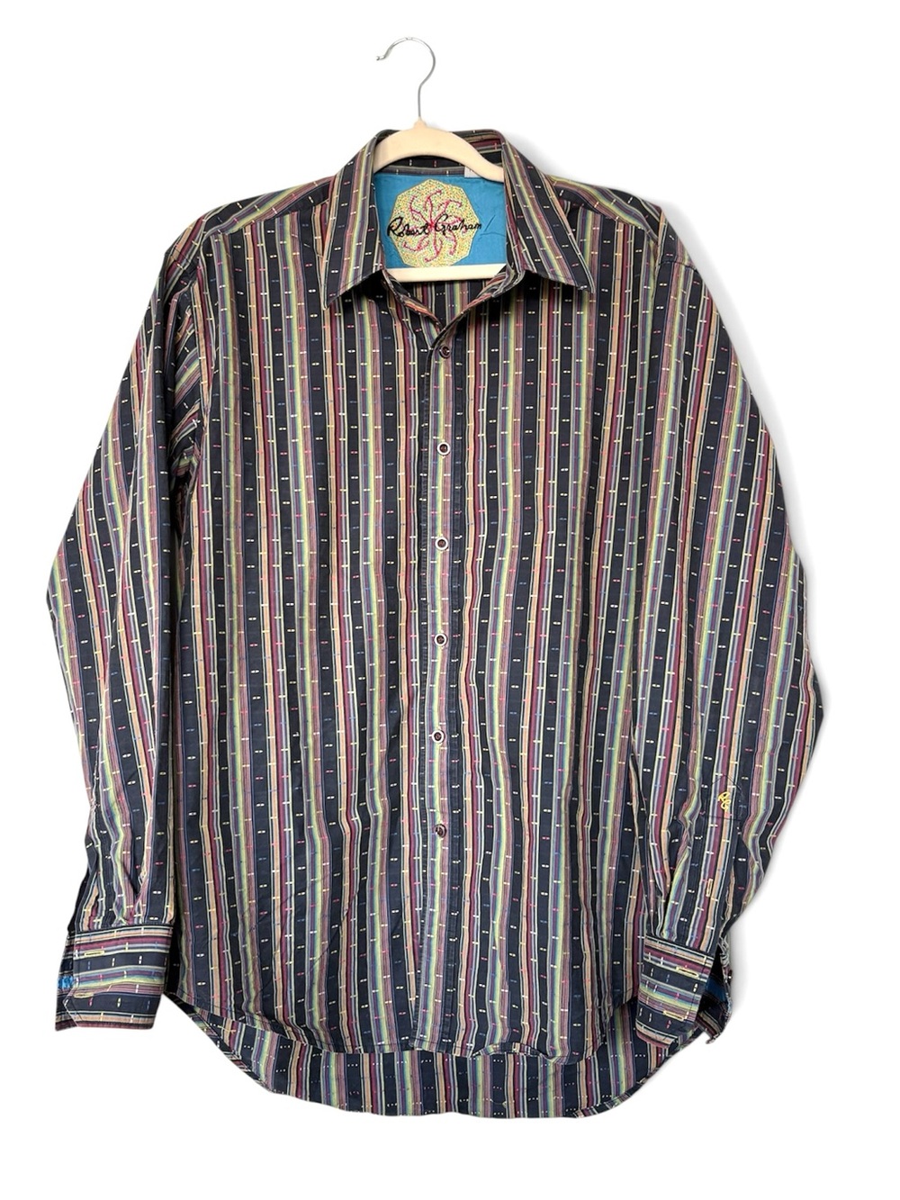 Robert Graham Striped Long-Sleeve Button-Up Shirt - Multicolor Size Large